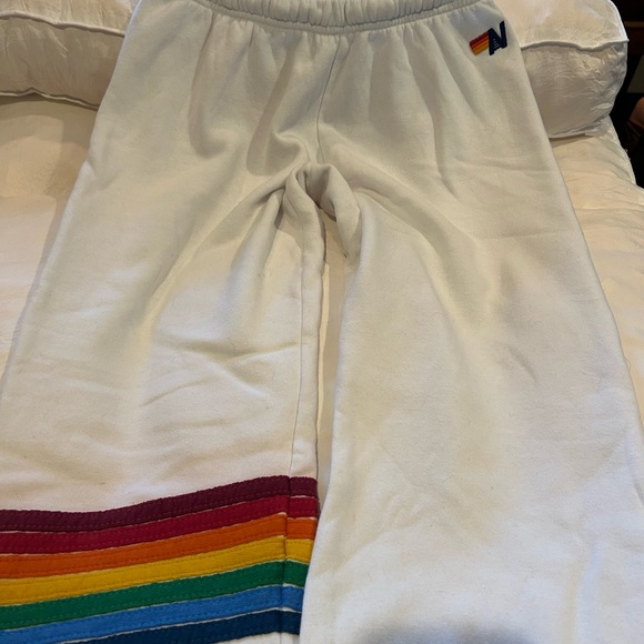 Aviator Nation White joggers with Colorful Stripes - Picture 2 of 7